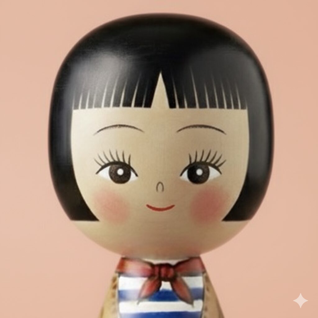 こけしママンの吹出画像。標準の笑顔。