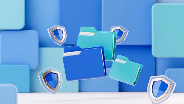 大切な書類を盾で守るイメージ画像