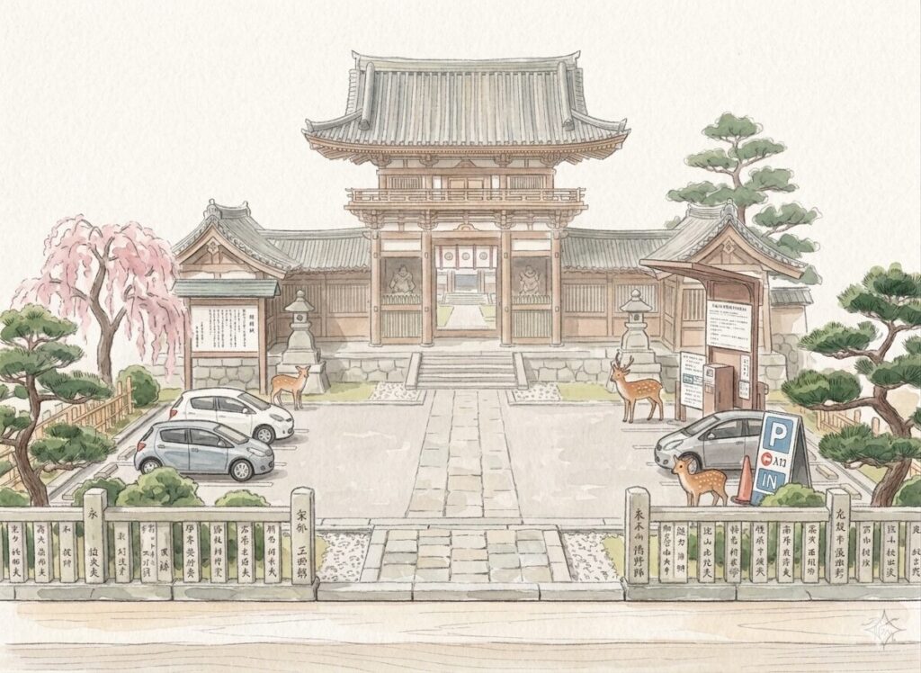 東大寺観光に便利な奈良の氷室神社駐車場のイメージ画像