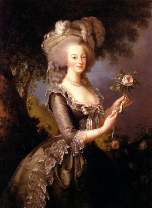 マリー・アントワネットの肖像。1783年女性画家エリザベート=ルイーズ・ヴィジェ=ルブランによる作品。